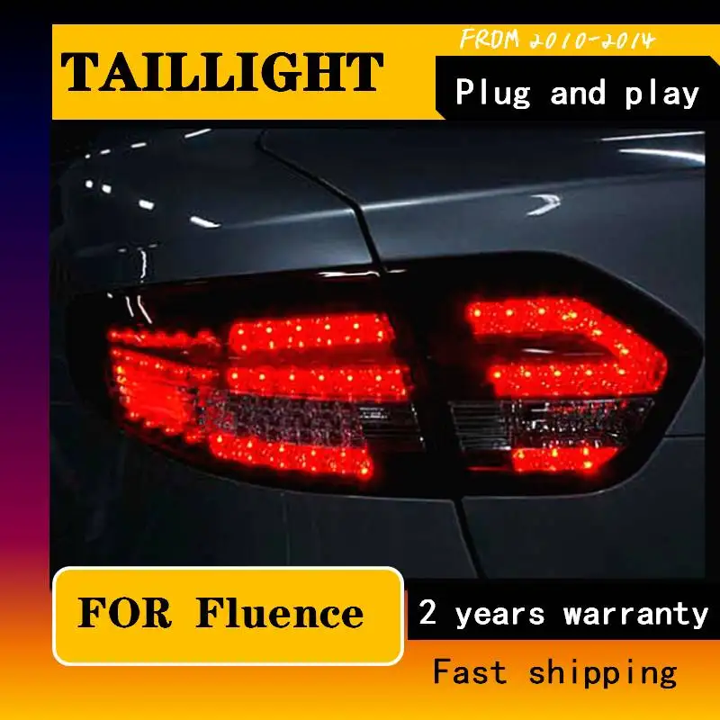 Car Styling For Renault Fluence LED Tail Lights 2010-2014 Almera SM3 Tail Light Rear Lamp DRL+Brake+Park+Signal Accessories