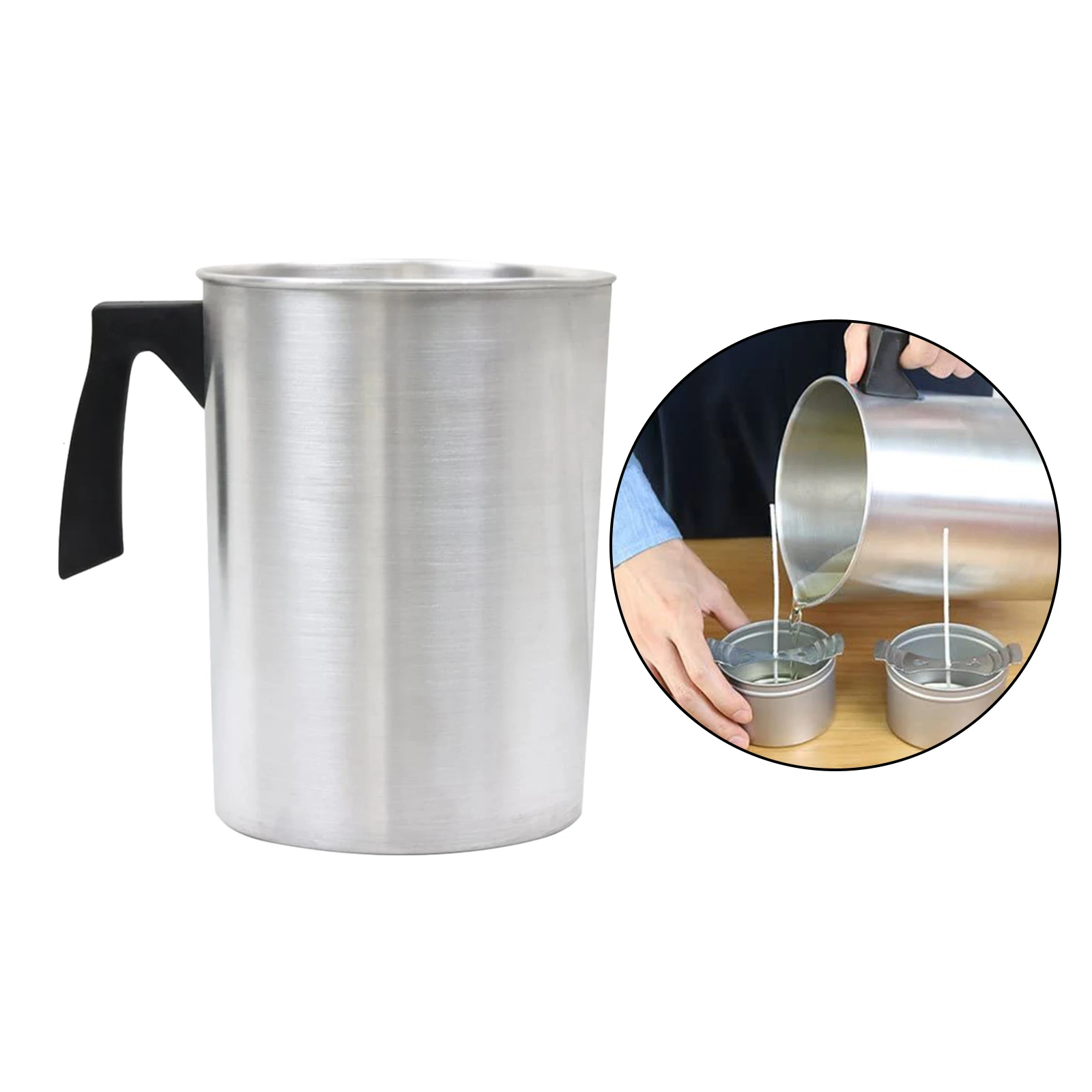 3L Metal Pouring Pot Candle Soap Making Wax Melting Large Jug Pitcher DIY