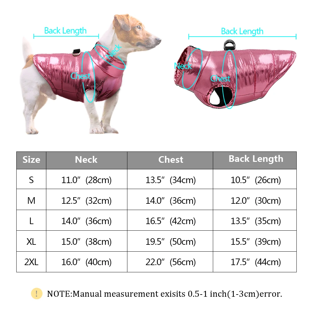 Warm Dog Pet Clothes Winter Small Dog Coat Waterproof Puppy Vest Jacket Clothing For Small Medium Dogs Chihuahua French Bulldog