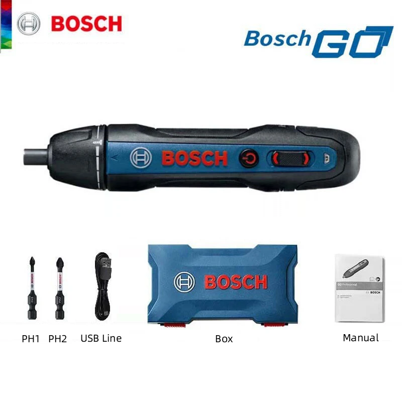 Bosch-Mini tournevis électrique sans fil GO 2, outils de perceuse électrique rechargeables, batterie au lithium 3.6V, sans balais, bricolage à domicile, original