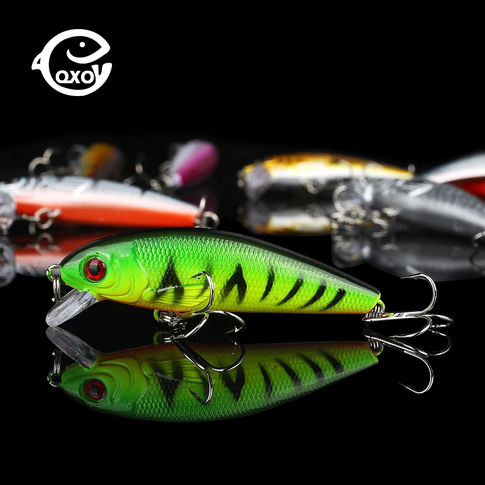 QXO 10pcs/lot 9g 7.5cm Minnow Lure Metal Winter Hard Lipless crankbait Goods For Fishing Jig Savage Wobbler Ice Duck Shrimp Shad