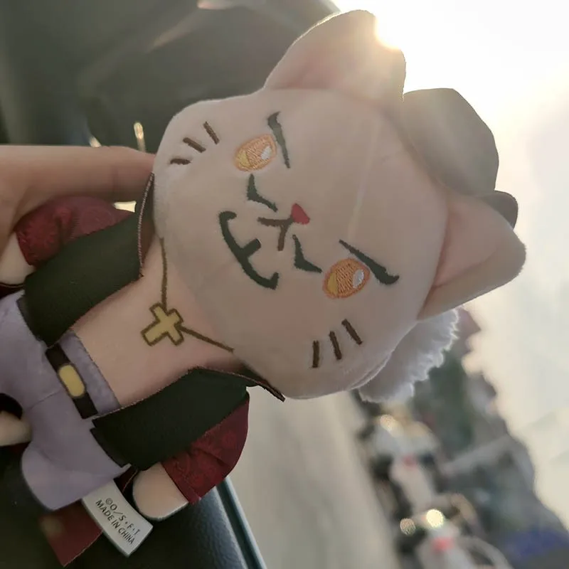 [original] Stuffed One Piece Cotton Pendant With Cat Patch Mask Plush Doll 14cm Luffy Sanji Law Ace Doflamingo Nami Bag Ring Toy