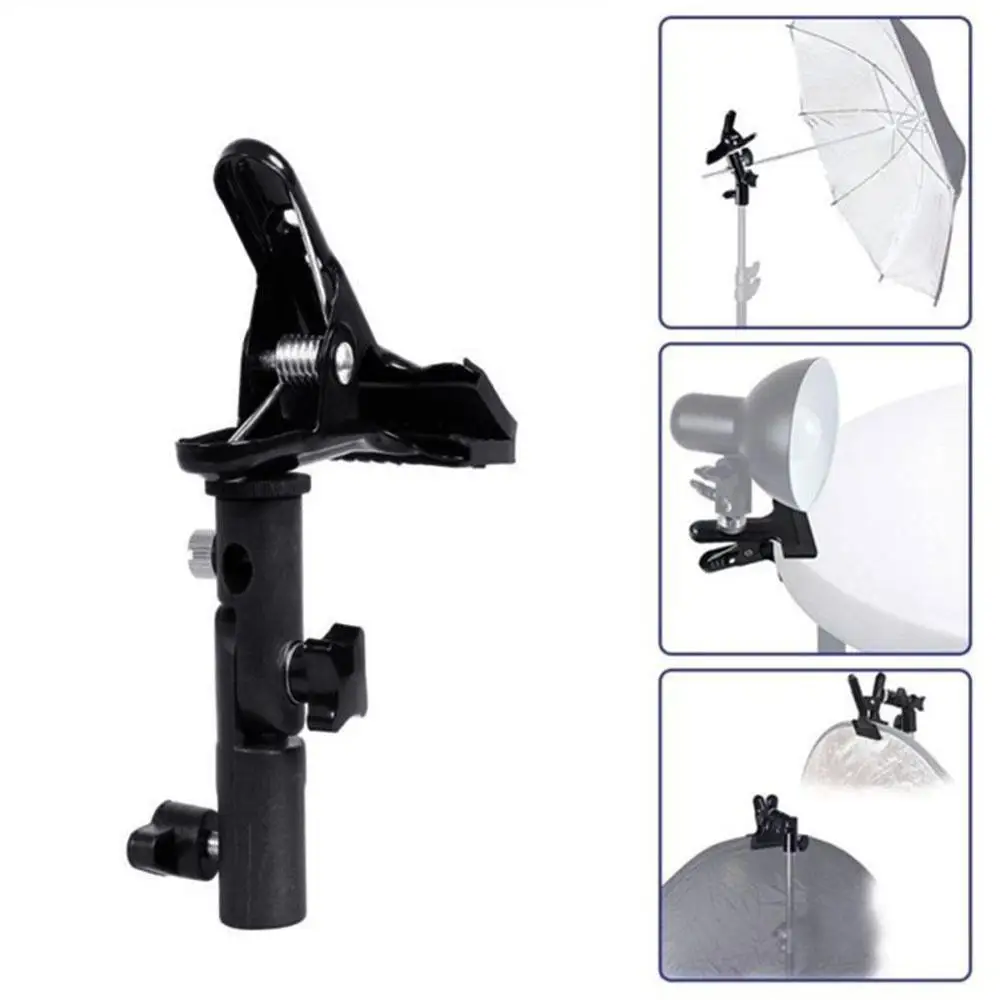 Universal Reflector Clamp Clip Holder Light Stand Attachment 1/4