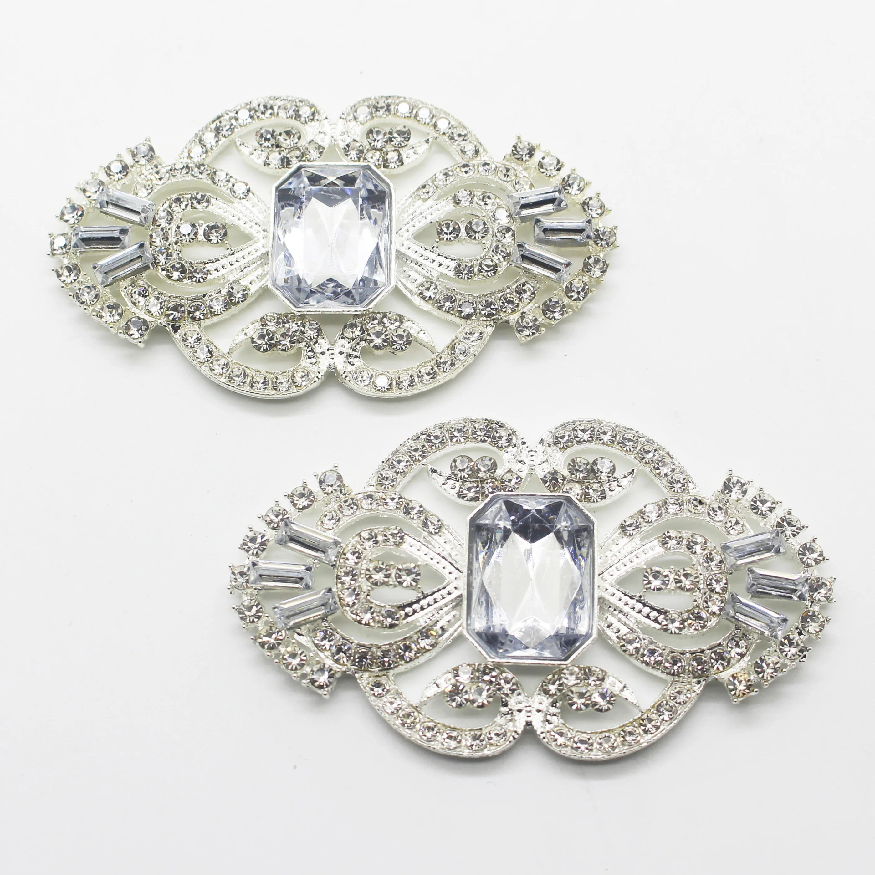 Fashion 2Pc/lot 38x67mm New style Crystal Rhinestone Metal Decorative Craft Accessories DIY Clothing Sewing Supplies