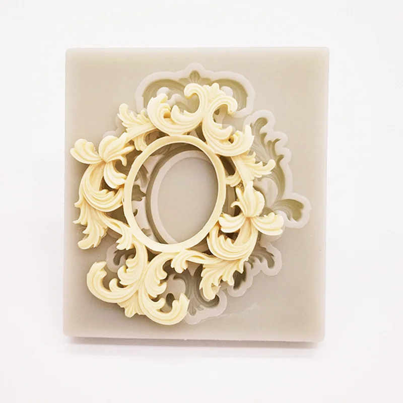 Craft Baroque Scroll Relief Frame Silicone Mold Cake Decorating Tools Fondant Chocolate Candy Gumpaste Mold Cupcake Baking