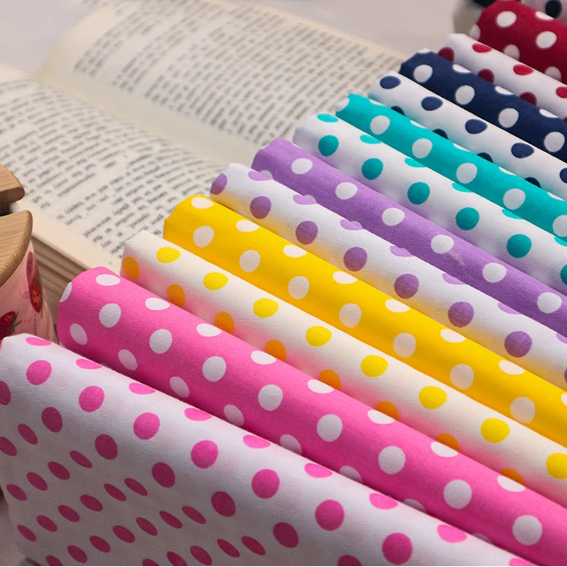 100% Cotton Polka Dot DIY Sewing Fabric Paint for Doll Clothes Home textile 50x160cm