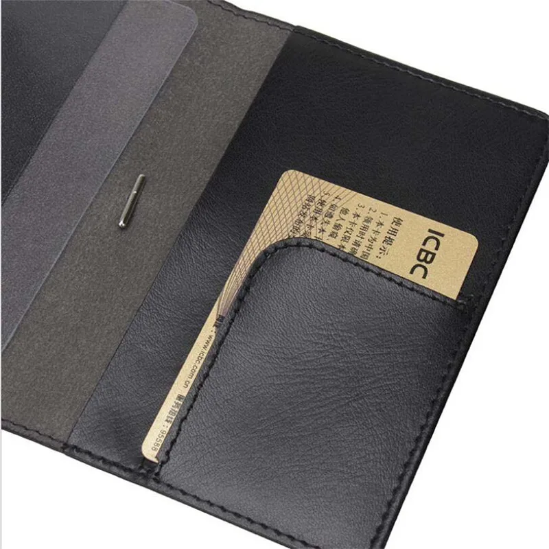 Fashion PU Leather Passport Cover Men Travel Wallet Credit Card Holder Cover Russian Driver License Wallet Document Case