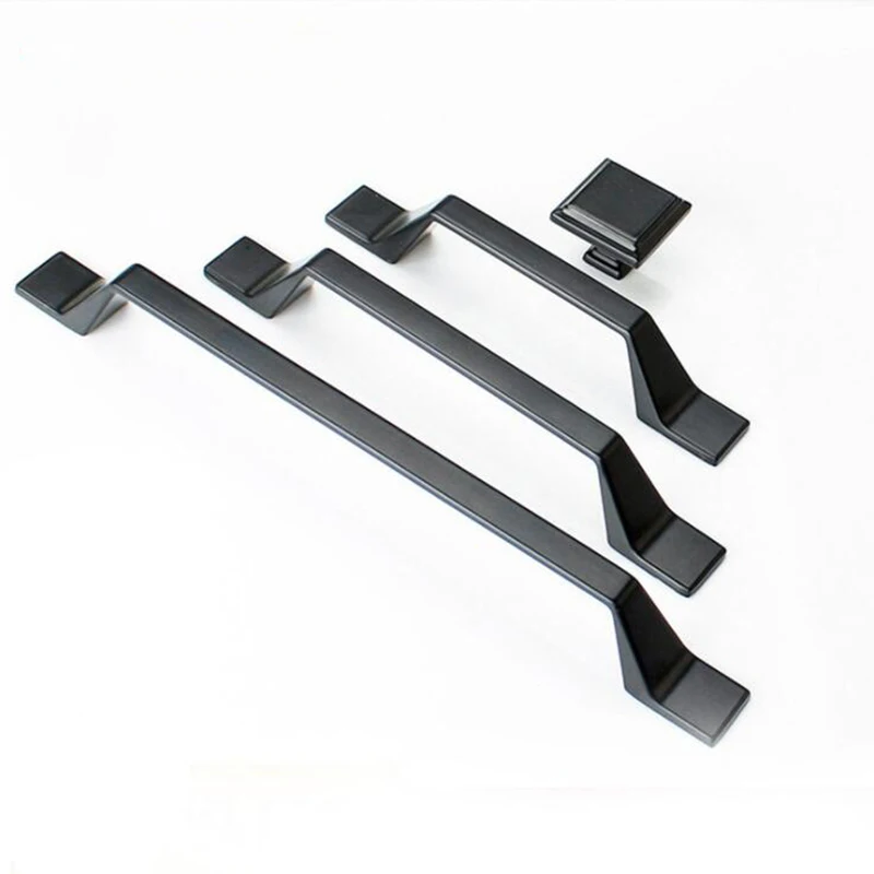 

Zinc Alloy Black Cabinet Handles American style Kitchen Cupboard Door Pulls Drawer Knobs Fashion Furniture Handle Hardware