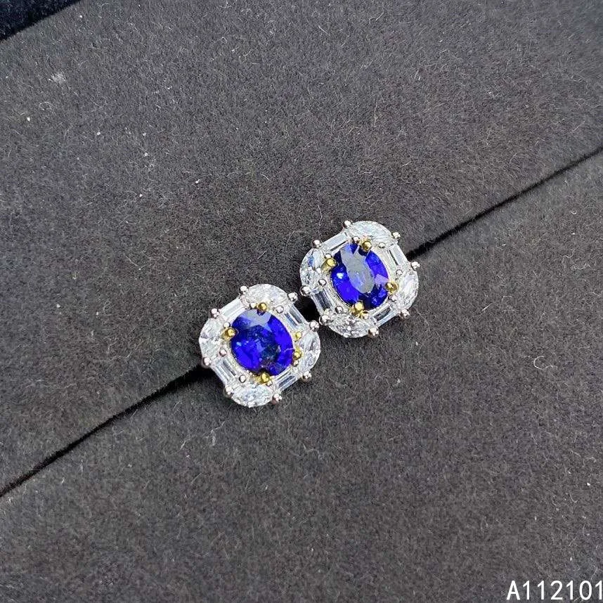 

KJJEAXCMY fine jewelry 925 silver natural sapphire new girl popular earrings hot selling ear stud support test Chinese style