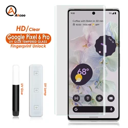 Akcoo for Google Pixel 6 Pro 5G Screen Protector UV tempered glass film full screen adhesive fingerprint unlock  touch sensitive