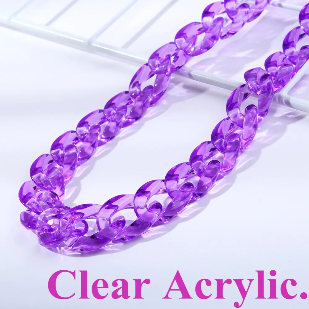 New Acrylic Clear Neon Color Glasses Chain For Women Reading Sunglasses Chain Glasses Hanging Cord Holder Neck Chains Strap Rope