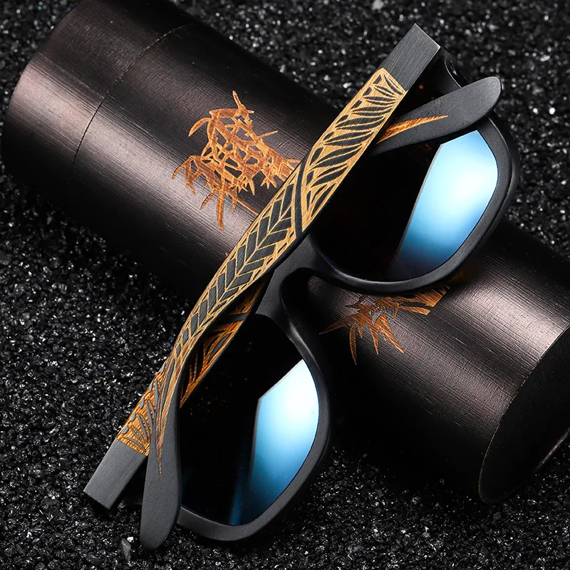 GM New Fashion Bamboo Men Sunglasses Retro Vintage Women Wood Sun Glasses UV400 Eyewear Gafas  Handmade Gift paper box 1610L