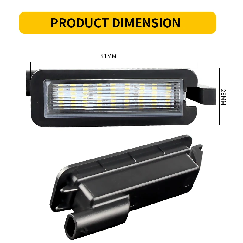 2 قطعة 18-LED CAN-bus خطأ مجاني الأبيض 12 فولت-24 فولت ل شاحن دودج تشالينجر باسيفيكا جيب البوصلة رام 1500 لوحة ترخيص مصباح