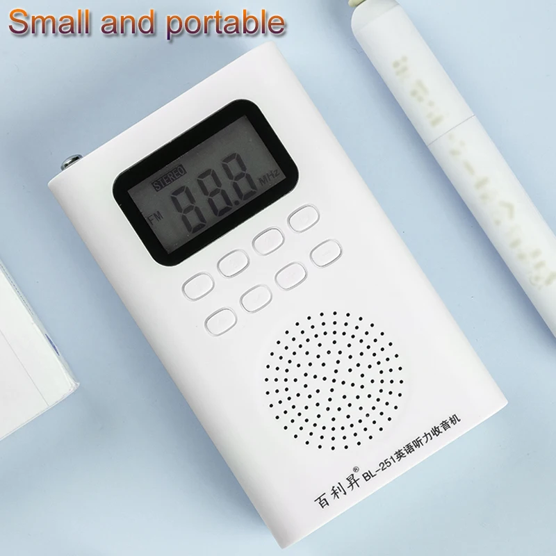 Mini FM Radio Receiver Music Player with LED Display 3.5mm Headphone Jack Support TF Card Play Portable Digital Display radio