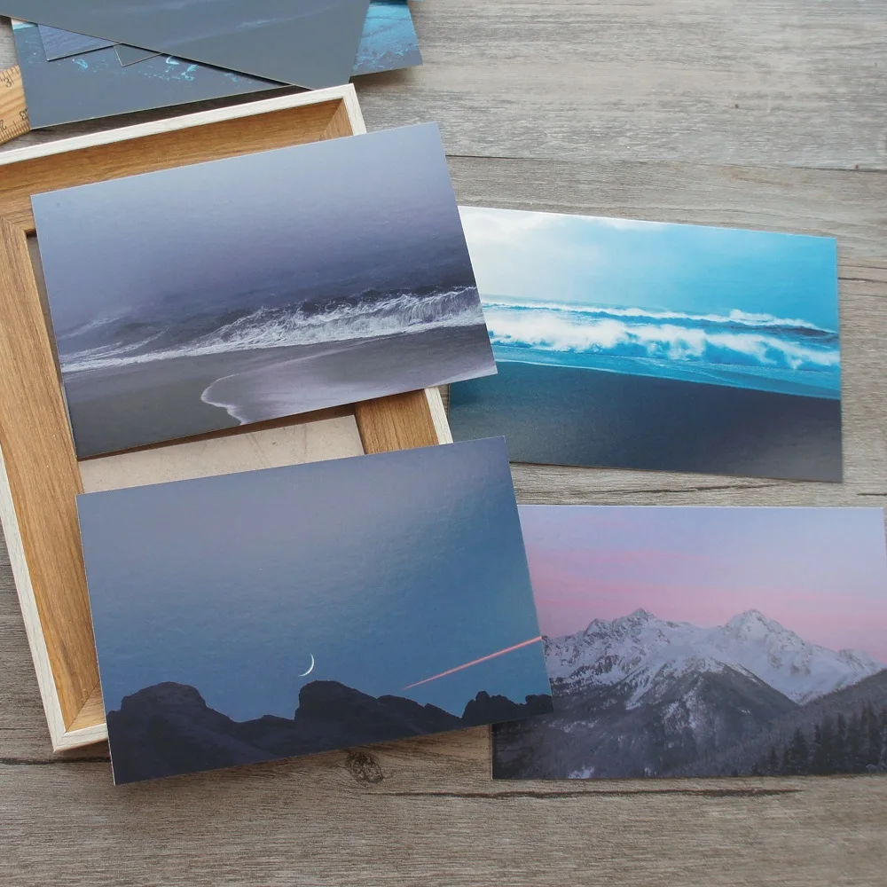 15pcs Sunup on The Sea on The Mountain Design As Post Card Gift Greeting Cards Gift Card Party Invitation Scrapbooking Use