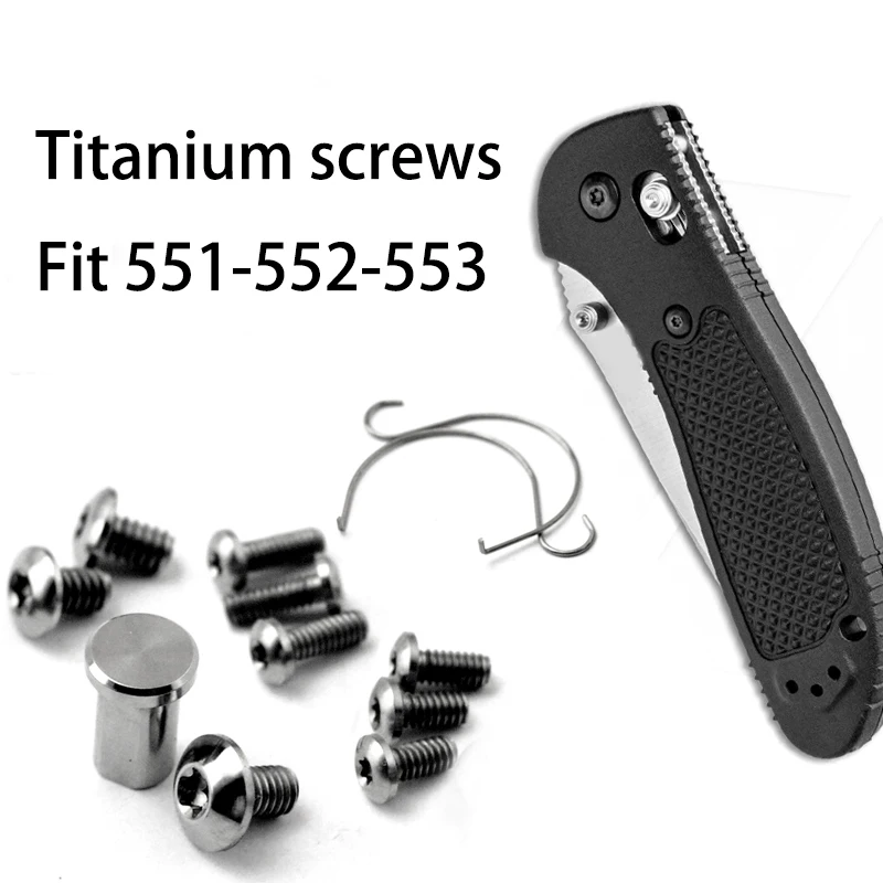 Set completo di viti in lega di titanio per BM 551-552-553 Maniglia del coltello Refit Parti della vite Vite con manico a farfalla Set completo di viti