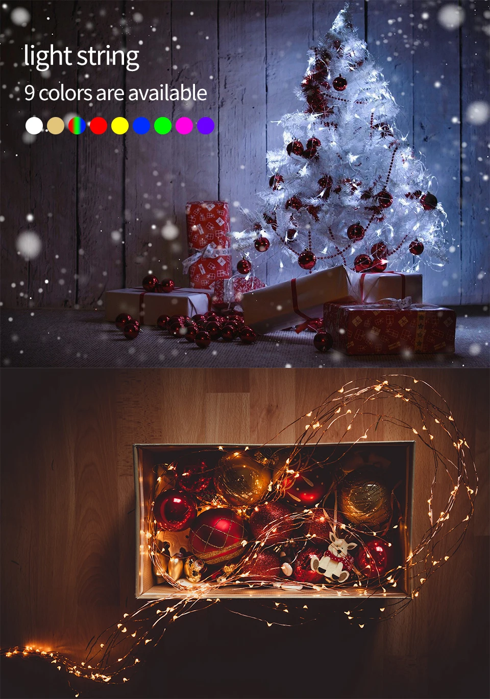 2/5/10M USB LED String Lights Copper Silver Wire Garland Light Waterproof Fairy Lights For Christmas Wedding Party Decoration