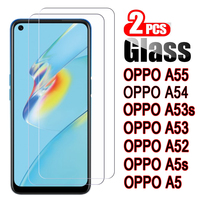 2Pcs Tempered Glass For OPPO A54 A53s A57s A53 A52 A5 A55s Cover Screen Protector Film For OPPO A 5 5s 52 53 53s 54 55 5G Glass