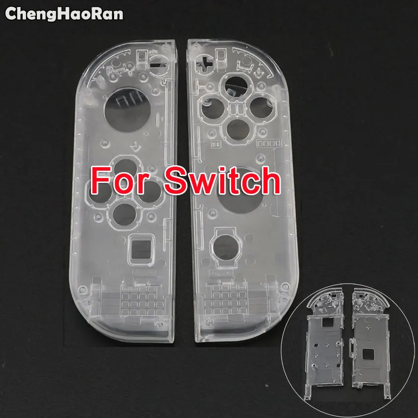 

ChengHaoRan Housing Shell Case Cover for Nintendo Switch NS NX Controller Joy-Con Transparent Protection Cases with L R Button