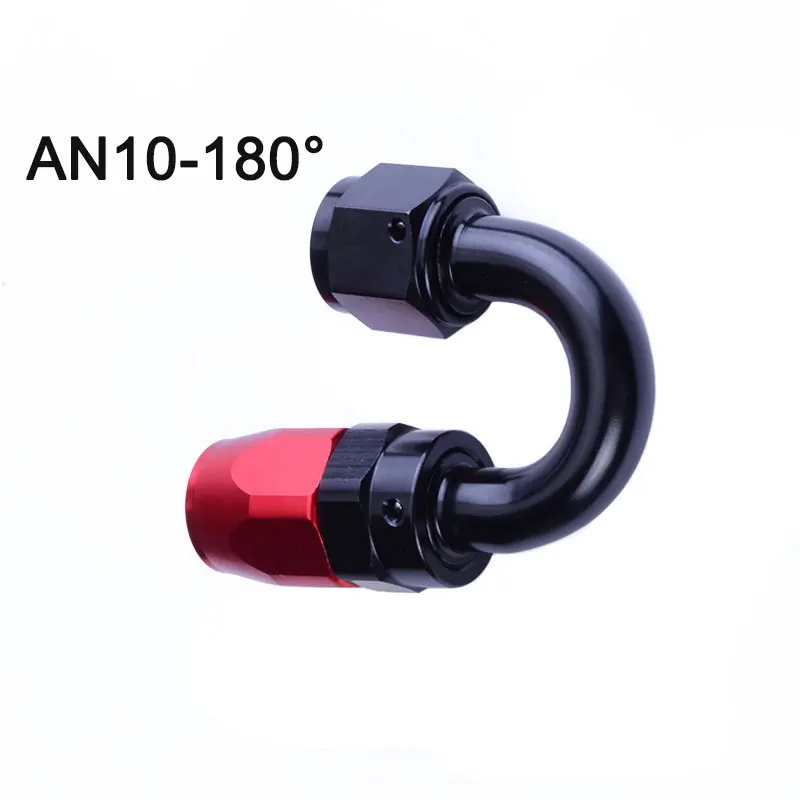 Hot Black red AN4 AN6 AN8 AN10 Straight 45 90 180 Degree Oil Fuel Swivel Hose End Fitting Oil Hose End Adaptor Kit