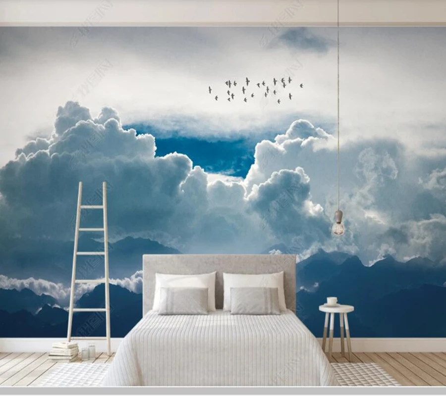 

Papel de parede Nordic abstract modern cloud sky 3d wallpaper,living room tv wall bedroom home decor bar mural