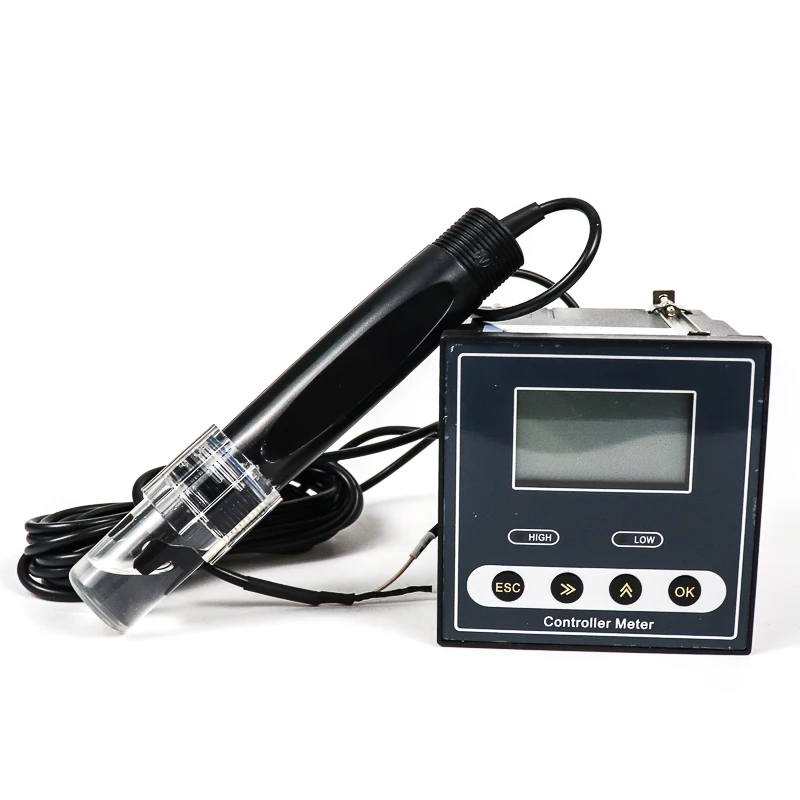 in line electronic digital liquid ph meter tester water electrode ph meter with display for fish farm