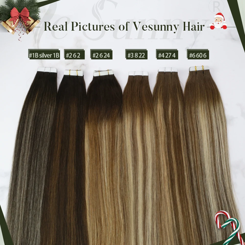 VeSunny Tape in Extensions Human Hair 14-24