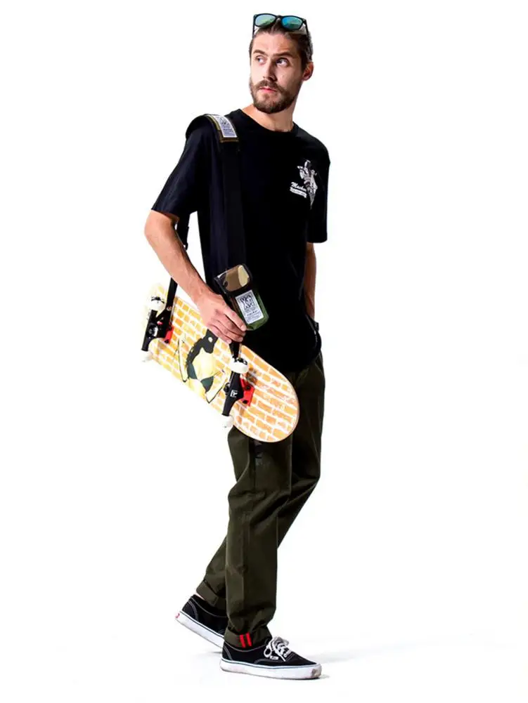Skateboard Backpack Practical Camouflage 1000D Nylon Shoulder Bag Adjustable Strap Mesh Pouch Skateboard Longboard Carry Bag