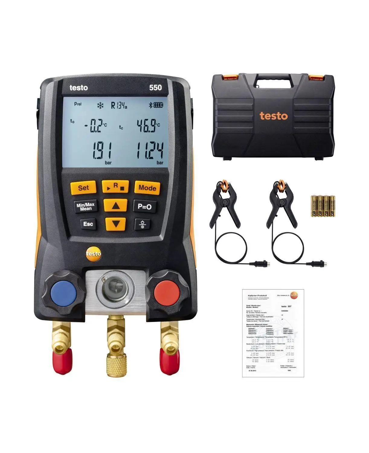 Testo 549/550s manometro digitale per collettore manometro per refrigerazione per manometro per collettore refrigerante Set 2 pezzi strumento per