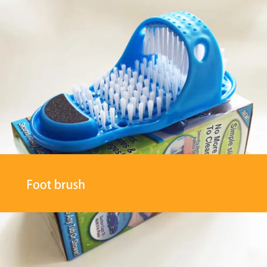 Plastic Bath Shower Feet Brush Massage Slippers Bath Shoes Brush Foot Shower Remove Dead Skin Foot Care Tool With suction cup