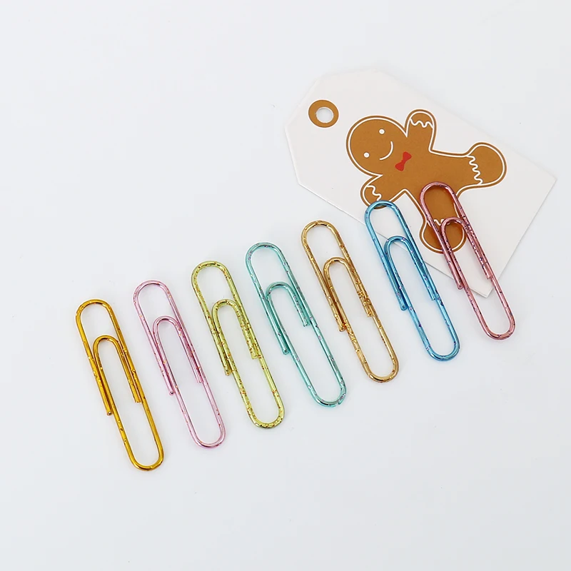 TUTU cute kawaii sequins metal office school paper clip set candy student paper document organizer clip stationery H0500