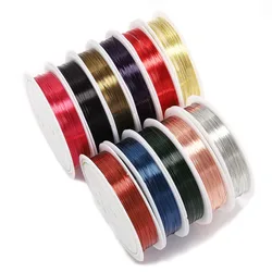 Rollo de alambre de color dorado y azul, accesorio para abalorios, joyería, manualidades, 0,3, 0,4 de diámetro, 1 rollo