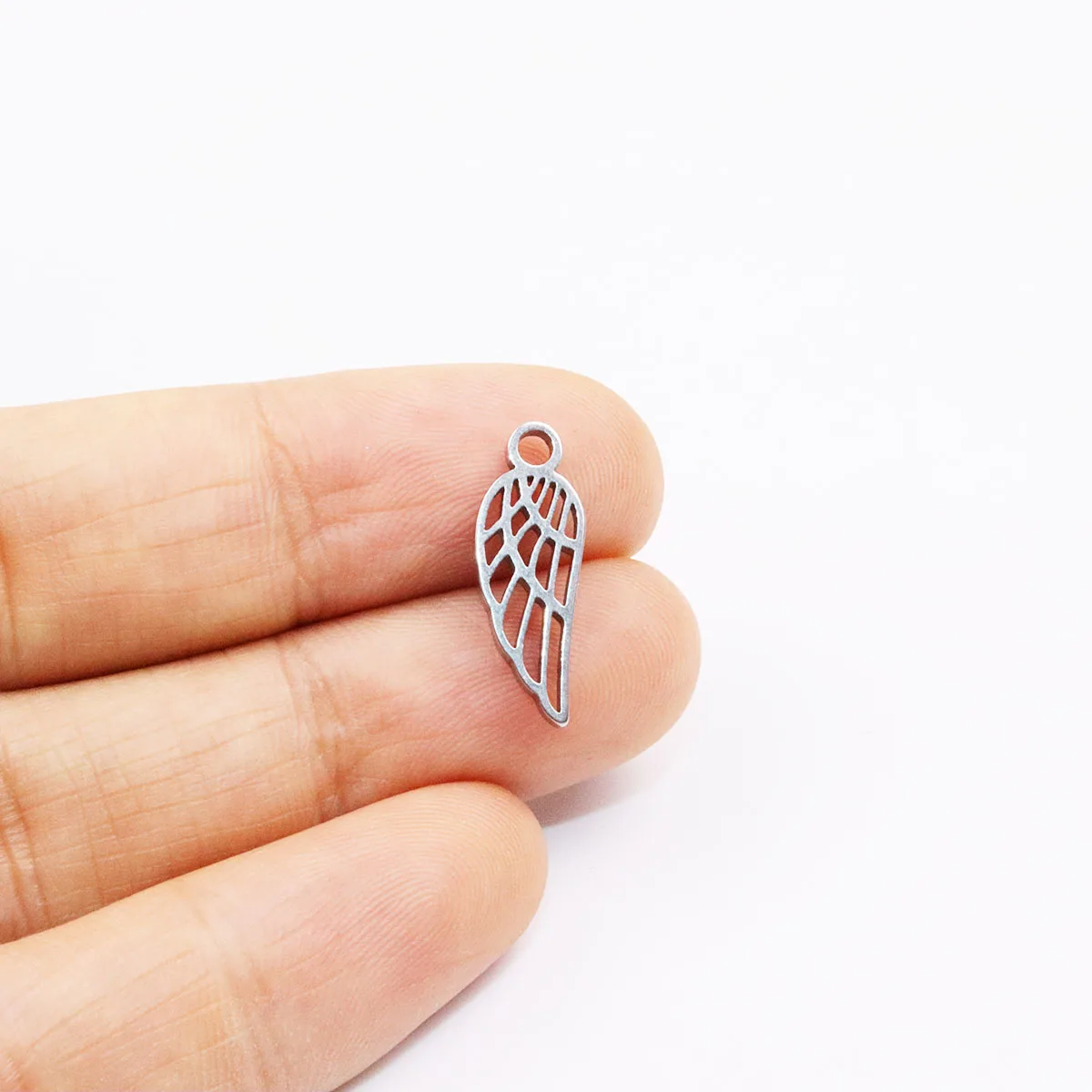 10pcs Wholesale Stainless Steel High Quality Wings Charms Pendant DIY Necklace Earrings Bracelets Vacuum Colorless 2 Colors