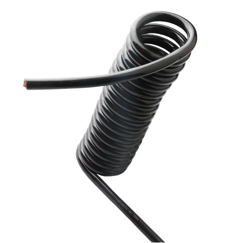 Spring spiral wire cable 3 core 14AWG 17AWG 18 20AWG 2.5m 5m 7.5m black power cord expandable wire 0.5/1.0/2.0 square millimeter