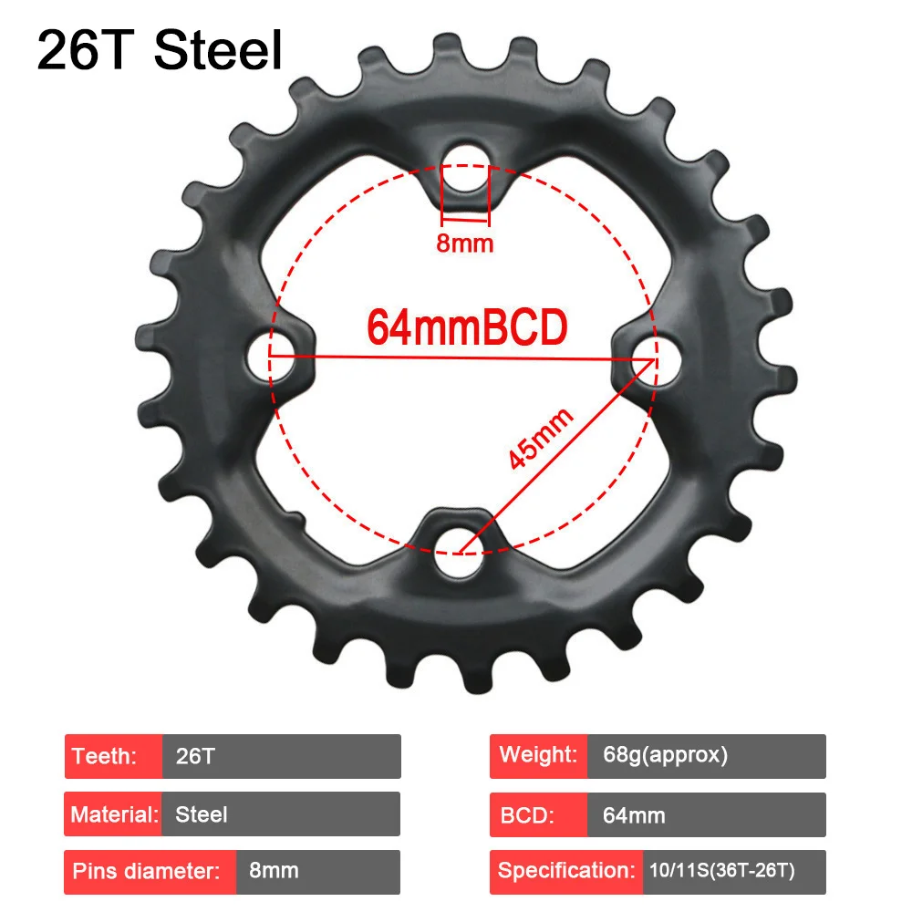 64BCD 104BCD MTB Bicycle Chainring Double Chainwheel 22T 24T 26T 28T 36T 38T Sprockets Mountain Bike Crankset Tooth plate Parts