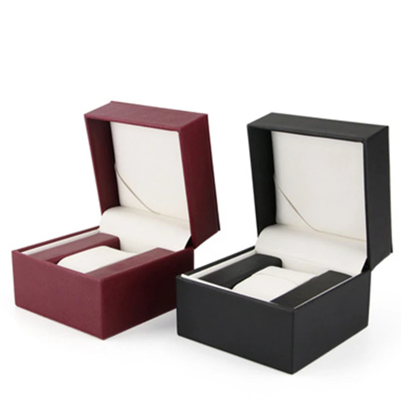 New Style Watch Box Cardboard Gift Gift Box Leather Square High-End Quartz Watch AAA Packaging Box Jewelry Box Christmas Gift