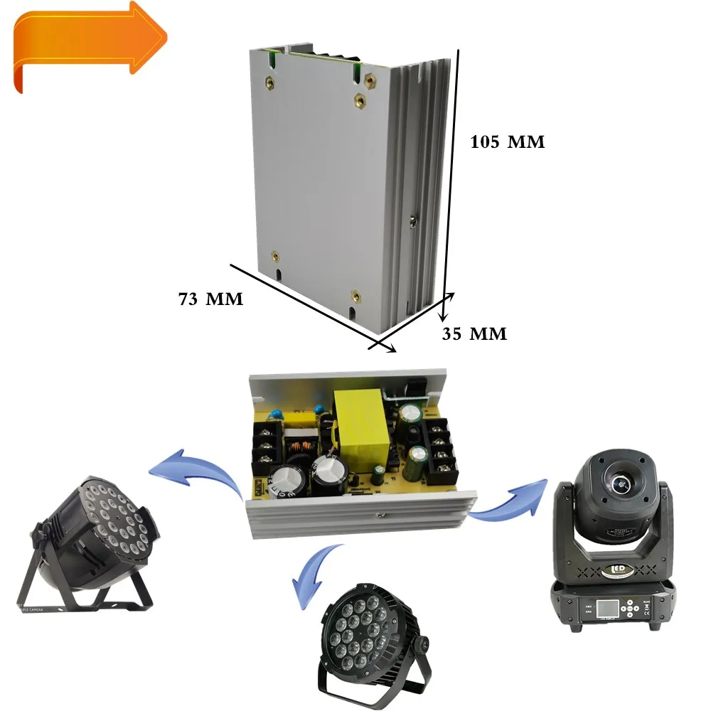 Imagem -02 - Potência Dc24v Led Par Moving Head Luz Power Driver 150w 200w