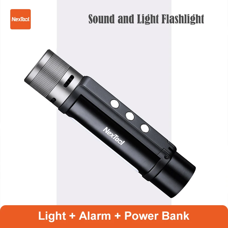 

Youpin NexTool Flashlight Outdoor 6 in 1 Flashlight IPX4 Waterproof Audible Alarm Function Emergency PowerBank Portable Light