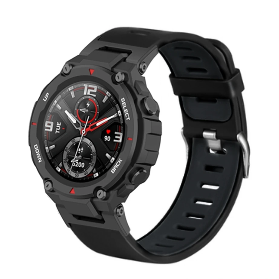 Huami Amazfit T-Rex Pro 용 교체 손목 밴드 Huami Amazfit T Rex Pro Correa 용 실리콘 스트랩 교체 손목 밴드 샤오미