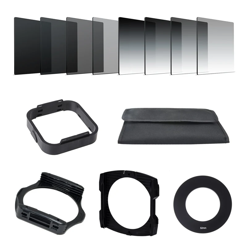 13in1 Universal Gradient Neutral Density ND2 4 8 16 Filter Kits for Cokin P Set DSLR Camera Lens Camera Photography Accessories