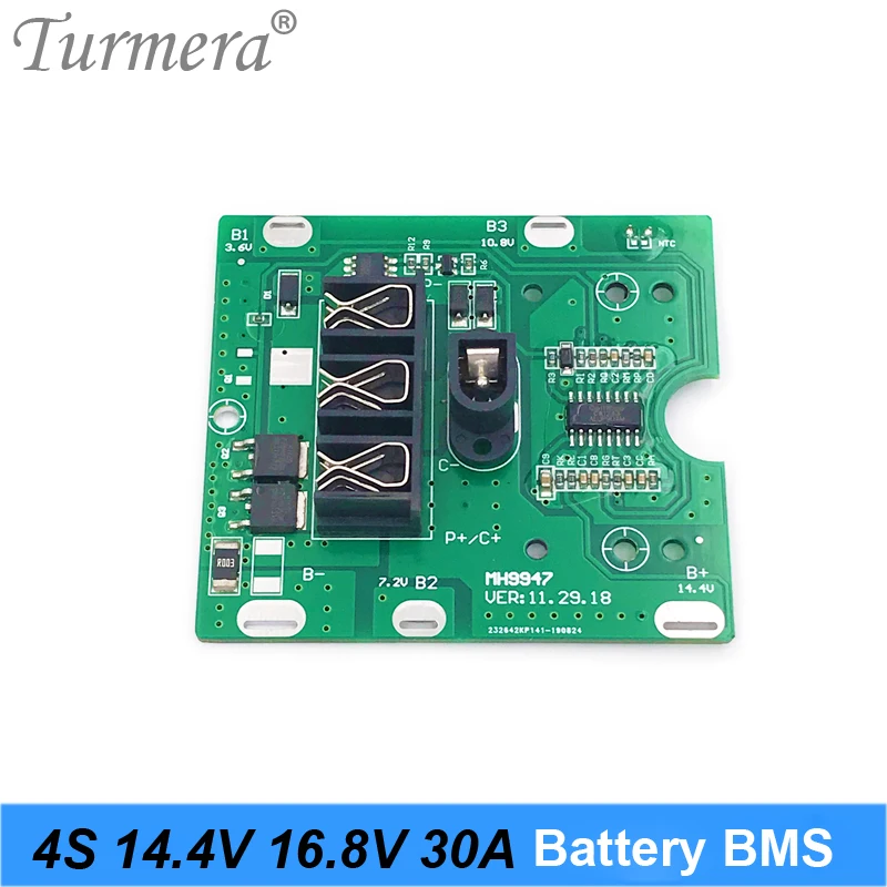 Turmera 4S 14.4V 16.8V 30A 18650 bateria litowa BMS do wkrętaka Shura ładowarka płyta ochronna pasuje do d ewalt 14.4V 16.8V