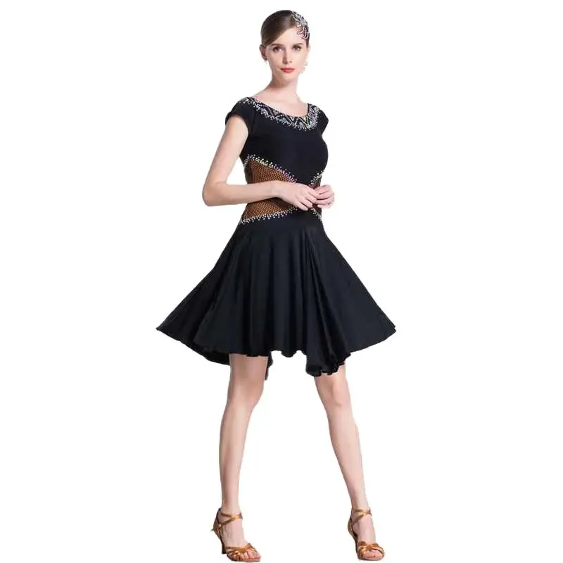 LP-1803 New Black Latin Dance wear Dress Salsa Tango Chacha Ballroom practice dresses Latin practice dance dress for sale