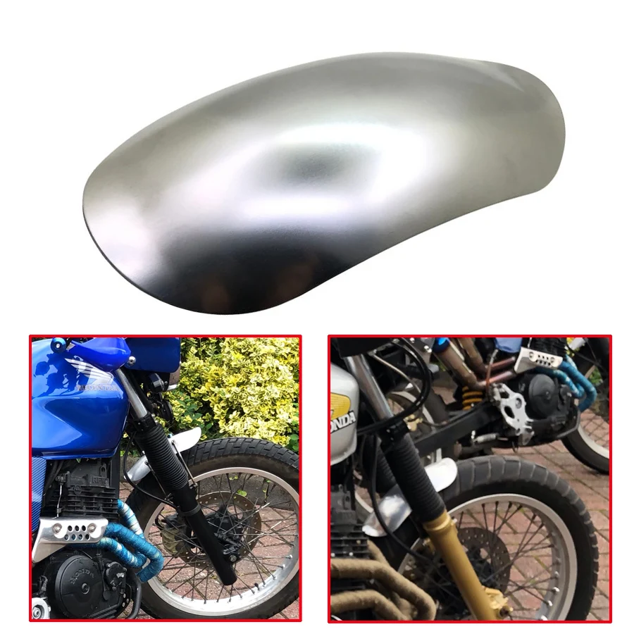 Universal Silver Motorcycle Unpainted Short Mudguard Front Fender Scooter Parts For KTM Aprilia Victory Cafe Racer Choppers