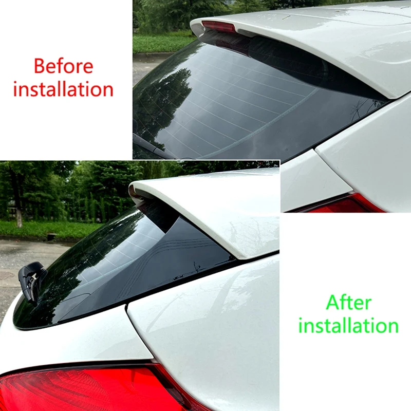 Car Rear Window Side Spoiler Trim Decoration Stickers For Ford Focus Hatchback 2015 2016 2017 2018 ABS Black Accessories