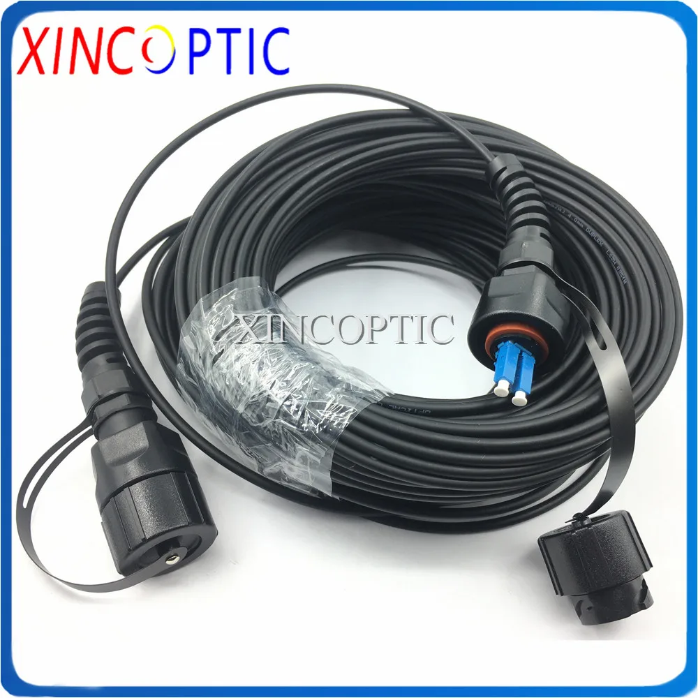 

2Cores 250M Waterproof Outdoor Singlemode Duplex 2Fibers IP67 ODVA-LC Armored Dual Fiber Optic Patch Cord/Lead Cable With PCD310