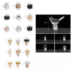 5pcs Aromatherapy Diffuser Bottle Aluminum Cover Glass Reed Diffuser Bottle Plastic Plug Home Fragrance Glass Bottle Wooden Cap
