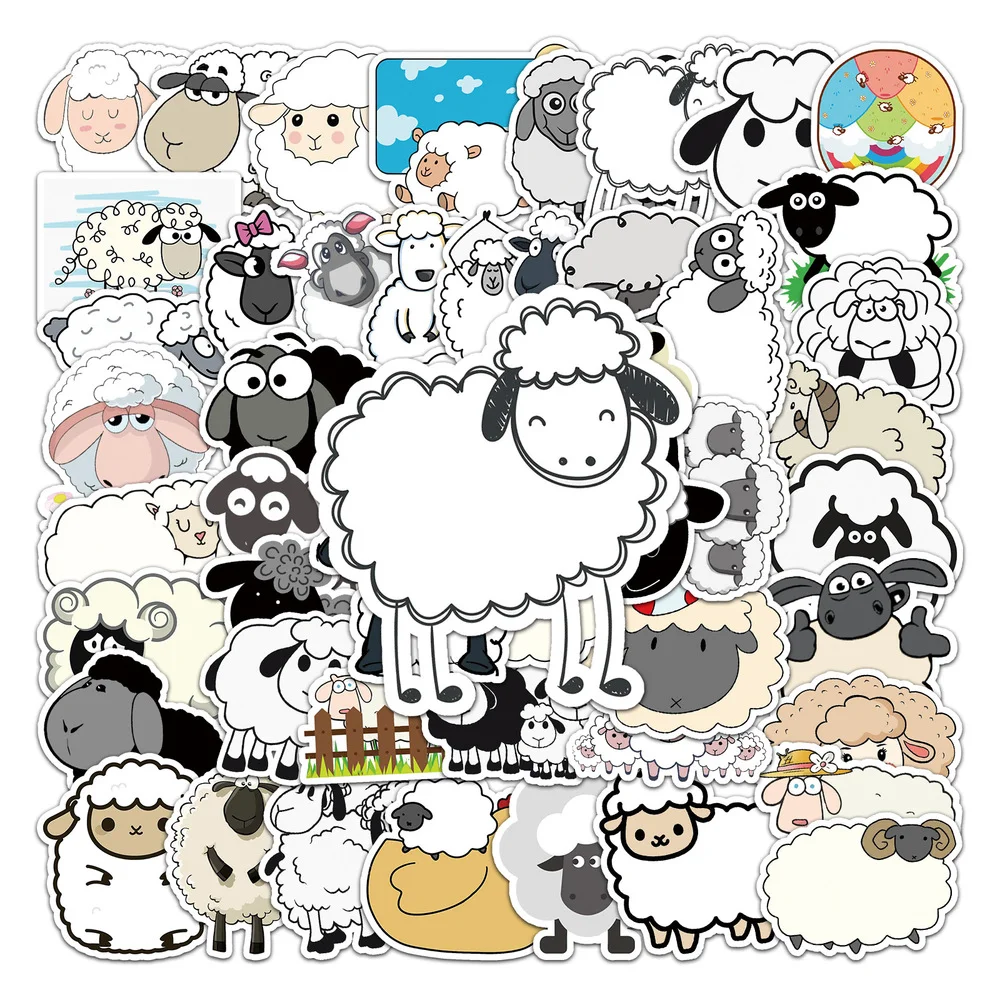 10/50Pcs Cute Cartoon Sheep Animal Sticker Llama Camel Kawaii Cartoon For Laptop Scrapbook Skateboard Car  Decals Stickers