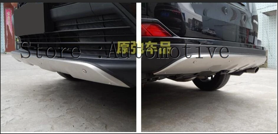 For TOYOTA RAV4 2016 2017 2018 Stainless Steel Front Rear Bumper Diffuser Skid Protector Guard Plate Bumper Cover Trims