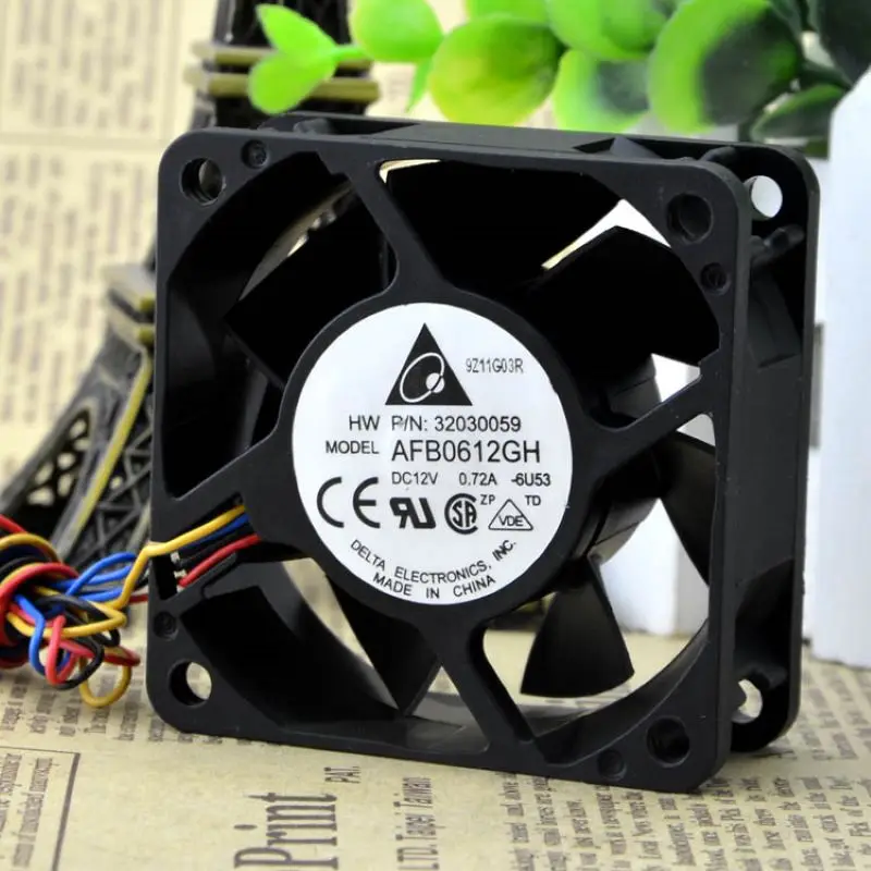 

New For Delta AFB0612GH 6CM 6025 12V 0.72A 4-Wire PWM Temperature Control Large Air Volume Fan