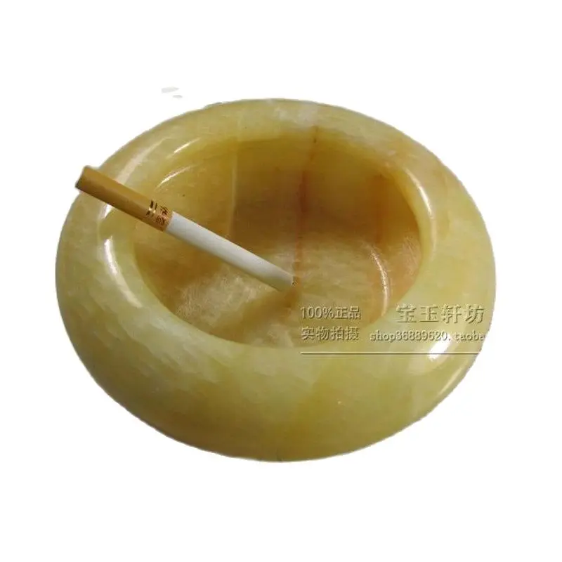 Shipping Genuine Natural Topaz Ashtray / Natural Jade Ashtray / Office Men Jade Ornaments Jewelry